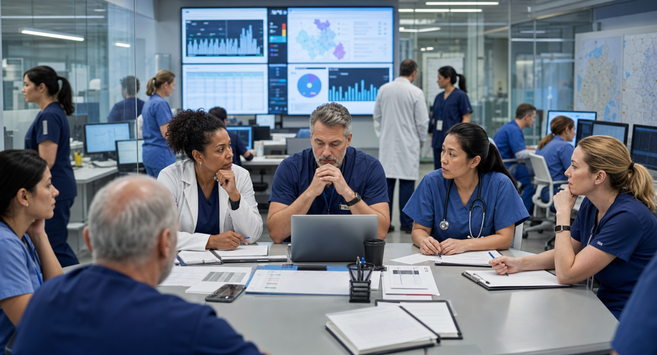 Hospital operations center and clinical planning team